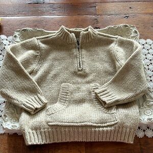 Darling Toddler Boy Taupe Cable Knit Sweater.  Size 4T